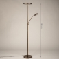Foto 15829-12: Luxe LED-vloerlamp in brons met uplighter en leeslamp