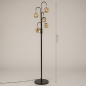 Foto 15830-1: Luxe vloerlamp met amberkleurige glazen bollen met organische vormen 