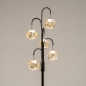 Foto 15830-2: Luxe vloerlamp met amberkleurige glazen bollen met organische vormen 