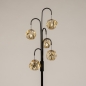 Foto 15830-5: Luxe vloerlamp met amberkleurige glazen bollen met organische vormen 