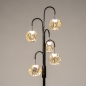 Foto 15830-6: Luxe vloerlamp met amberkleurige glazen bollen met organische vormen 