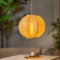 Foto 15832-4: Grote japandi hanglamp bol (78 cm)van licht hout en jute stof in beige