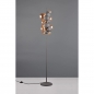 Foto 15836-1: Vloerlamp in antraciet/zwart met zeven amberkleurige bollen van glas