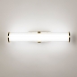 Foto 15837-2: Art deco wandlamp met koker van geribbeld glas en messing details 