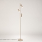 Foto 15861-4: Beige koker vloerlamp met drie lichtpunten