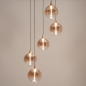 Foto 15865-4: 5-lichts hanglamp met glazen bollen en dimbare LED verlichting