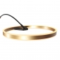 Foto 15869-10: Moderne led booglamp in zwart met goud, dimbaar met voetdimmer aan snoer