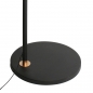 Foto 15869-12: Moderne led booglamp in zwart met goud, dimbaar met voetdimmer aan snoer