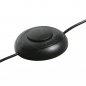 Foto 15869-7: Moderne led booglamp in zwart met goud, dimbaar met voetdimmer aan snoer