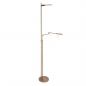 Foto 15871-1: Design led vloerlamp met uplighter en dimbare leeslamp in het brons