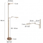Foto 15871-18: Design led vloerlamp met uplighter en dimbare leeslamp in het brons