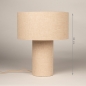 Foto 15887-1: Beige Tischlampe aus Leinen mit Leinenlampe und Leinenfuß, E27