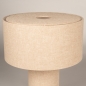 Foto 15887-11: Beige Tischlampe aus Leinen mit Leinenlampe und Leinenfuß, E27