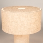 Foto 15887-12: Beige Tischlampe aus Leinen mit Leinenlampe und Leinenfuß, E27