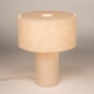 Foto 15887-2: Beige Tischlampe aus Leinen mit Leinenlampe und Leinenfuß, E27
