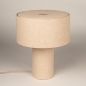 Foto 15887-5: Beige Tischlampe aus Leinen mit Leinenlampe und Leinenfuß, E27
