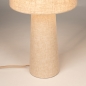 Foto 15888-11: Beige Tischlampe aus Leinen mit Leinenlampe und Leinenfuß, E27