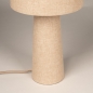 Foto 15888-12: Beige Tischlampe aus Leinen mit Leinenlampe und Leinenfuß, E27