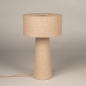 Foto 15888-3: Beige Tischlampe aus Leinen mit Leinenlampe und Leinenfuß, E27