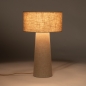 Foto 15888-8: Beige Tischlampe aus Leinen mit Leinenlampe und Leinenfuß, E27