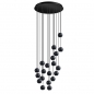 Foto 15891-2: Zwarte design vide hanglamp met 20 bollen en dimbare led verlichting