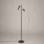 Foto 15897-12: Braune LED-Stehlampe mit zwei verstellbaren Spots und dimmbarem LED-Licht