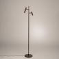 Foto 15897-3: Braune LED-Stehlampe mit zwei verstellbaren Spots und dimmbarem LED-Licht