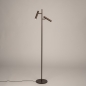 Foto 15897-4: Braune LED-Stehlampe mit zwei verstellbaren Spots und dimmbarem LED-Licht