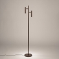 Foto 15897-5: Braune LED-Stehlampe mit zwei verstellbaren Spots und dimmbarem LED-Licht
