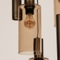 Foto 15904-11: Ronde hanglamp brons met 3 glazen en 2 kokers E27 en Gu10