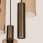 Foto 15904-13: Ronde hanglamp brons met 3 glazen en 2 kokers E27 en Gu10