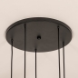 Foto 15904-15: Ronde hanglamp brons met 3 glazen en 2 kokers E27 en Gu10