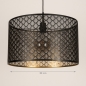 Foto 15912-1: Grote hotel chique hanglamp van metaal in zwart met goud