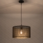 Foto 15912-3: Grote hotel chique hanglamp van metaal in zwart met goud