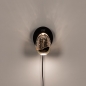 Foto 15920-4: Zwarte led wandlamp met eivormig glas in amberkleur