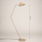 Foto 15929-8 maatindicatie: Beige vloerlamp met draaibare kap en trekschakelaar E27