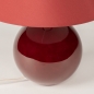 Foto 15934-4: Design-Tischlampe in Burgundy mit Glasfuß und rotem Stoffschirm (E14)