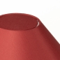 Foto 15934-5: Design-Tischlampe in Burgundy mit Glasfuß und rotem Stoffschirm (E14)