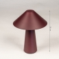 Foto 15937-1: Burgundy draadloze design tafellamp mushroom met touchdimmer