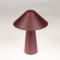 Foto 15937-2: Burgundy draadloze design tafellamp mushroom met touchdimmer