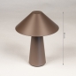 Foto 15938-1: Draadloze design lamp mushroom in bruin met dimbare led verlichting