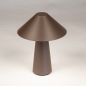Foto 15938-2: Draadloze design lamp mushroom in bruin met dimbare led verlichting