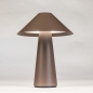 Foto 15938-4: Draadloze design lamp mushroom in bruin met dimbare led verlichting