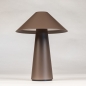 Foto 15938-5: Draadloze design lamp mushroom in bruin met dimbare led verlichting