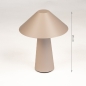 Foto 15939-1: Draadloze design tafellamp mushroom in beige mud met touchdimmer