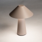 Foto 15939-3: Draadloze design tafellamp mushroom in beige mud met touchdimmer