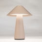 Foto 15939-4: Draadloze design tafellamp mushroom in beige mud met touchdimmer