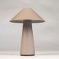 Foto 15939-5: Draadloze design tafellamp mushroom in beige mud met touchdimmer
