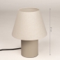 Foto 15962-1: Beige Tischlampe mit Keramikfuß und Leinen-Schirm (E14)