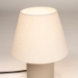 Foto 15962-4: Beige Tischlampe mit Keramikfuß und Leinen-Schirm (E14)